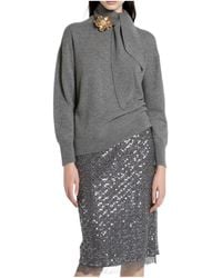 Marella - Scarf-Adorned Sweater - Lyst