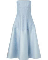 Emilia Wickstead - Lace Trimmed Midi Dress - Lyst