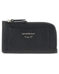 Emporio Armani - Zip Leather Wallet - Lyst