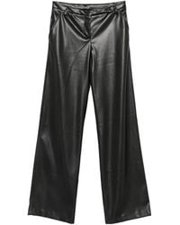 ERMANNO FIRENZE - Wide-Leg Faux Leather Casual Trousers - Lyst