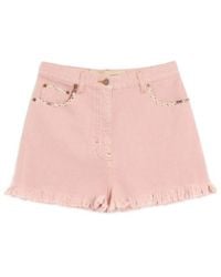Valentino - Frayed Hem Denim Shorts - Lyst