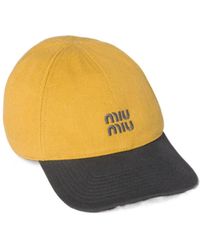 Miu Miu - Logo-Embroidered Two-Toned Baseball Cap - Lyst