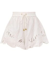Zimmermann - Mahon Embroidered Shorts - Lyst