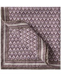 Brunello Cucinelli - Geometric-Pattern Silk Pocket Square - Lyst