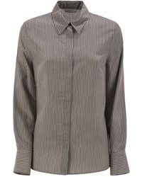 Peserico - Striped Long-Sleeve Shirt - Lyst
