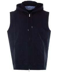 Brunello Cucinelli - Zip-Up Sleeveless Drawstring Hoodie - Lyst