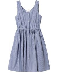 Miu Miu - Sleeveless Striped Dress - Lyst