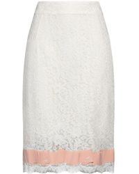 Dolce & Gabbana - Solid Color Lace Pencil Skirt - Lyst