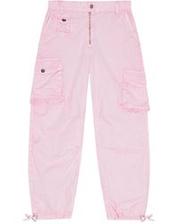 Ganni - Washed Cotton Twill Trousers - Lyst