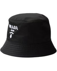 Prada - Logo-Embroidered Bucket Hat - Lyst