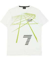 EA7 - Logo Printed T-Shirt With Round Neck - Lyst