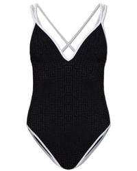 Balmain - Cross-Over Back One-Piece Swimsuit - Lyst