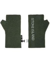 Stone Island - Ribbed-Knit Fingerless Gloves - Lyst