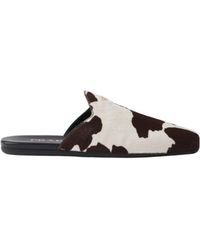Prada - Printed Leather Mules - Lyst