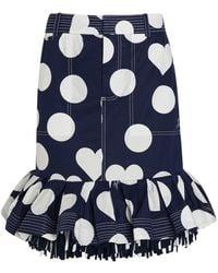 Jacquemus - La Jupe Cabana Polka Dot Fringed Cotton Knee-Length Skirt - Lyst