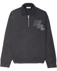 Off-White c/o Virgil Abloh - Logo Embroidered Zip Detailed Polo Shirt - Lyst