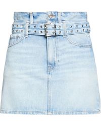 Ganni - Light-Wash Denim Pencil Skirt - Lyst