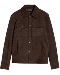 7 For All Mankind - Suede-Finish Press-Stud Jacket - Lyst