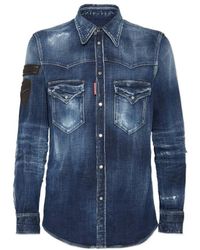 DSquared² - X Ducati Denim Fashion Distressed Western Shirt - Lyst