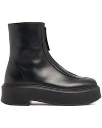 The Row - Ankle Boots With Zip And Platform Sole - Lyst