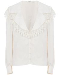 Chloé - Chloé Maxi-Collar Lace Blouse - Lyst