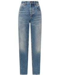 Saint Laurent - High-Rise Straight-Leg Jeans - Lyst
