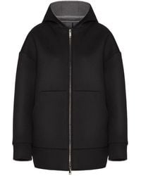 Valentino - Zip-Up Drop Shoulder Hoodie - Lyst