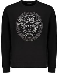 Versace - Logo Detail Cotton Sweatshirt - Lyst
