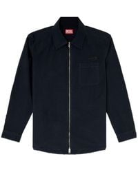 DIESEL - Oval D Logo Zip-Up Shirt - Lyst