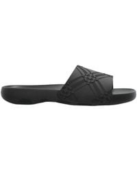Burberry - Check Embossed Slip-On Slides - Lyst