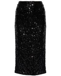 Dolce & Gabbana - Sequinned Low-Rise Midi Skirt - Lyst