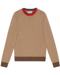Gucci - Web Stripe-Neck Jumper - Lyst