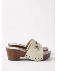Gucci - Studded Horsebit Heeled Sandals - Lyst
