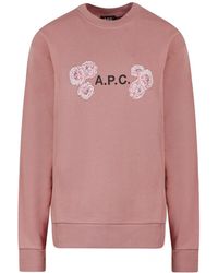 A.P.C. - Logo Printed Crewneck Sweatshirt - Lyst