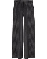 Versace - Pinstripe Wide-Leg Casual Pants - Lyst