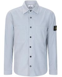 Stone Island - Logo Patch Long Sleeved Shirt - Lyst