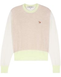 Maison Kitsuné - Wool Round-Neck Long-Sleeve Sweater - Lyst