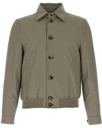Brunello Cucinelli - Buttoned Ribbed Hem Bomber Jacket - Lyst