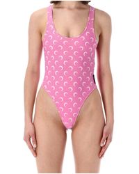 Marine Serre - Moon Print One-Piece Swimsuit - Lyst
