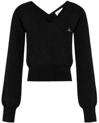 Vivienne Westwood - Beatrice V-Neck Knitted Sweater - Lyst