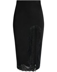 Balmain - Lace Detailed Midi Skirt - Lyst