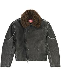 DIESEL - W-Alex Shearling Biker Jacket - Lyst