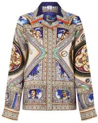 CASABLANCA - Plafond Orne De Musique Long Sleeved Satin Shirt - Lyst
