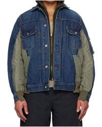 Sacai - Patchwork Denim Jacket - Lyst