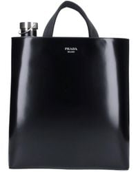 Prada - Logo Printed Top Handle Bag - Lyst
