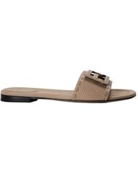 Fendi - Logo Flat Sandals - Lyst