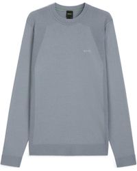 BOSS - Cotton-Blend Sweater With Bodymapping Structure - Lyst