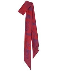 Burberry - Rose-Print Silk Scarf - Lyst
