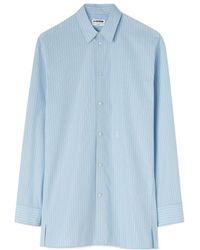 Jil Sander - Logo Embroidered Striped Shirt - Lyst