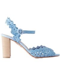 Aquazzura - Woven Straw High-Heeled Sandals - Lyst